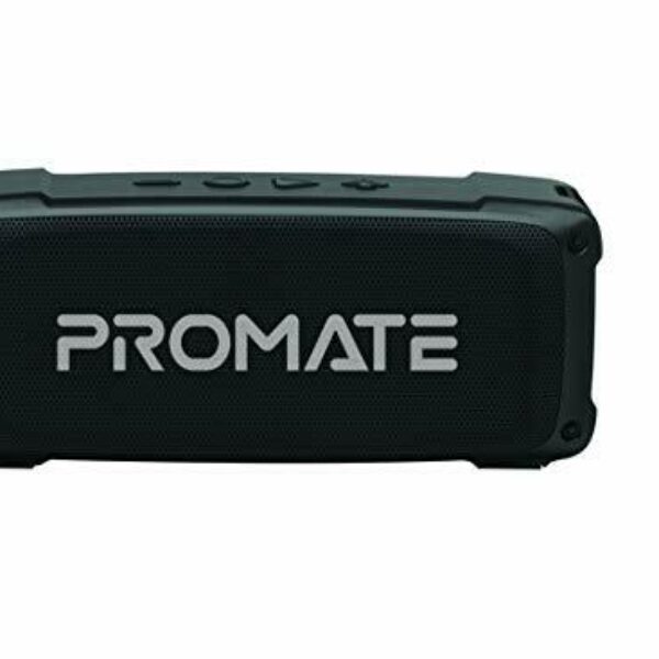 Promate Bluetooth Speaker, Premium 6W HD Rugged Wireless Speaker with 4H Playtime, Built-in Mic, FM Radio, 3.5mm Aux Port, TF Card Slot and USB Media Port for iPhone 12, iPad Pro, iPod, Android -Black