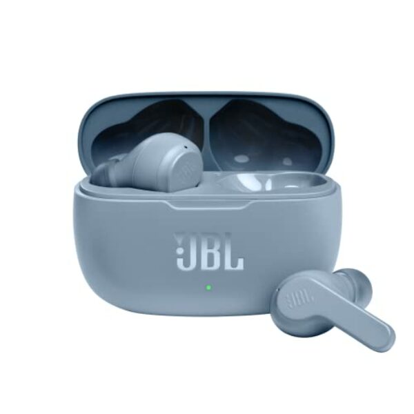 JBL Wave 200 True Wireless Earbud Headphones, Deep Powerful Bass, 20H Battery, Dual Connect, Hand-Free Call, Voice Assistant, Comfortable Fit, IPX2 Sweatproof, Pocket Friendly - Blue, JBLW200TWSBLU