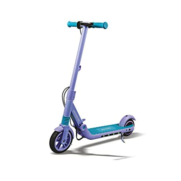 Porodo Lifestyle Electric Kids Scooter 200W with Helmet, E-ABS Anti-Lock Braking System, Foldable Aluminum Frame with Anti-Slip Handles, 50kg Max Load, LED Light Strip, 10km Riding Range (Blue)