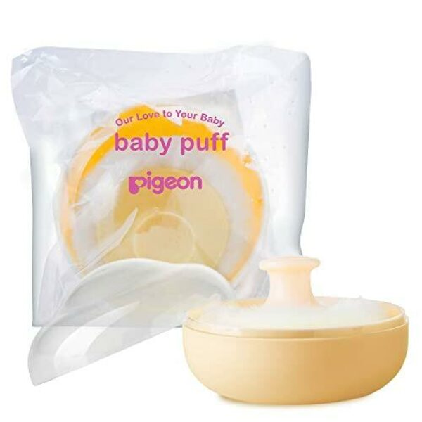 Pigeon, Baby Powder Case With Puff, For Easy And Non-Messy Application Of Powder, Yellow