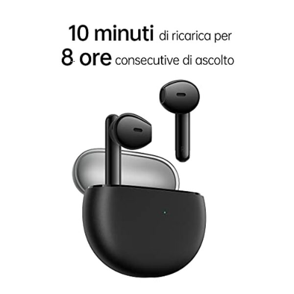 OPPO Enco Air Wireless Headphones, Earbuds with 25 mAh Battery, Charging Case with 440 mAh Battery, Fast Charging, Up to 24 Hours Runtime, Bluetooth 5.2, Noise Cancelling, Touch Control, Black