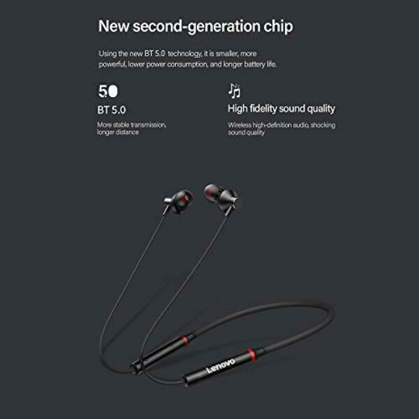 HE05X Wireless BT Headphone BT5.0 In-ear Ergonomic Earphone IPX5 Waterproof Sport Earbud with Noise Cancelling Mic Black