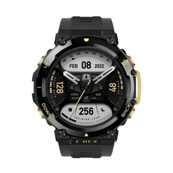 Amazfit T Rex 2 Smart Watch,Rugged Outdoor GPS Sports Fitness Watch, 24 day Battery Life, Strength Exercise, 150+ Sports ,Waterproof Astro Black & Gold, 1.39