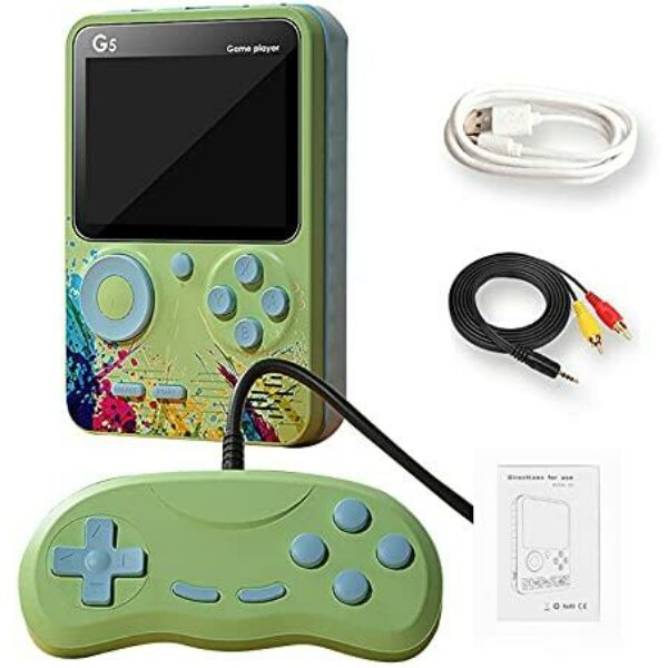 MiRUSI G5 Retro 3 inch Handheld Game Console Built-in 500 Classical FC Games Support for Connecting TV & Two Players (Green)