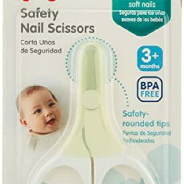 Pigeon Safety Nail Scissors, With Cap, For Baby'S Soft Nails, Bpa Free