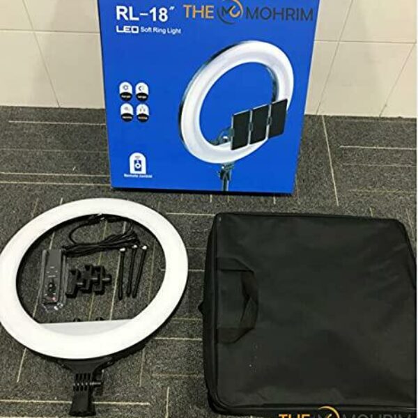 The Mohrim RL-18 18 inch LED Ring Light Warm and Cold Light Conversion 18 inches Live Makeup Light with Remote Control Photography