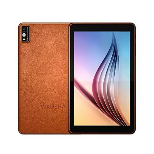 Vikusha 8inch FHD Kids/Student Smart Wifi Tablet V-N5 - Leather Back Case 11.0 Android Tab With 128GB Extension,Quad-Core CPU,Bluetooth,WIFI,Chatterkid App Supported Tablet PC(Coffee Brown)