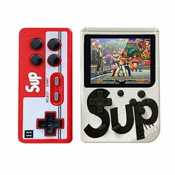 Sup Double Game Box 400 in 1 Retro Gaming Console Classic USB Charging Birthday Gift for Kids (White)