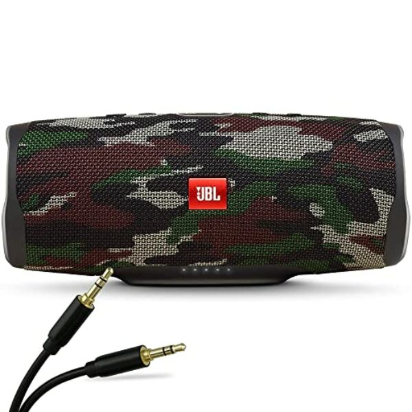 JBL Charge 4 Wireless Portable Bluetooth Waterproof Stereo Speaker Camouflage + AUX Audio Cable