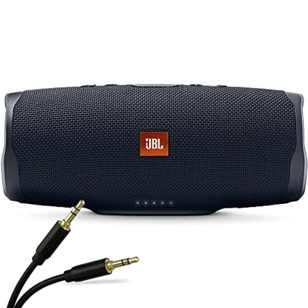 JBL Charge 4 Wireless Portable Bluetooth Waterproof Stereo Speaker Black + AUX Audio Cable