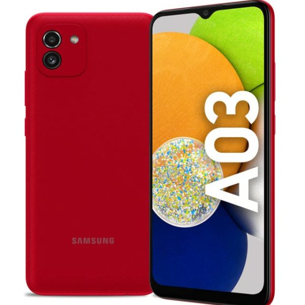 Samsung Galaxy A03 LTE Android Smartphone, 64GB, 4GB RAM, Dual Sim Mobile Phone, Red (UAE Version)