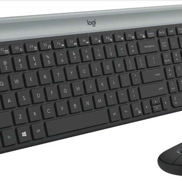 Logitech MK470 Slim Wireless Keyboard and Mouse Combo - Modern Compact Layout, Ultra Quiet, 2.4 GHz USB Receiver, Plug n' Play Connectivity, Compatible with Windows - Black