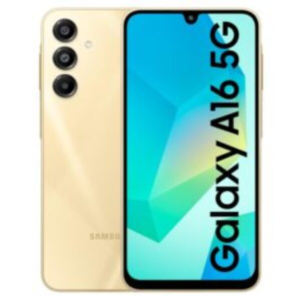 Samsung Galaxy A16 5G (Gold, 6GB RAM, 128GB Storage) | Super AMOLED | 50MP Triple Camera with Ultra Wide Lens | 6 OS & 6 Years Security Updates | IP54 | Tap & Pay | 5000mAh